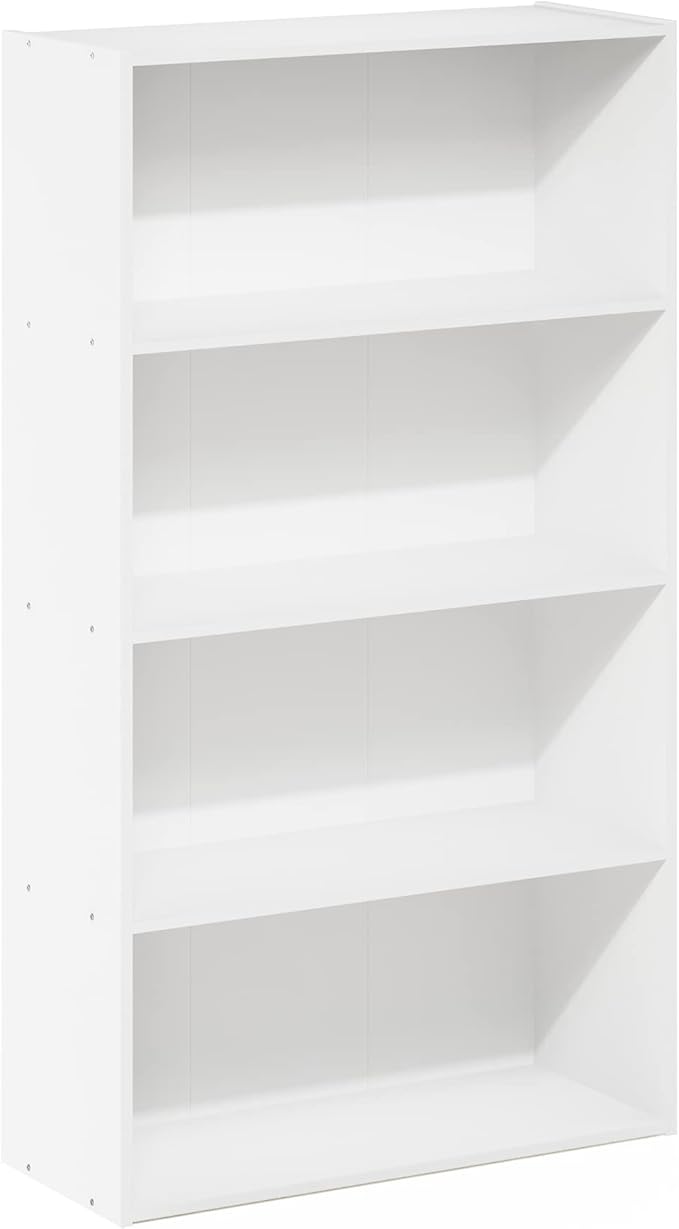 Furinno PASIR Book Shelf, 4-Tier Bookshelf, Bookcase with Open Shelf, 9.4 x 23.6 x 41.7, for Living Room, Bedroom, Home Offic