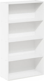 Furinno PASIR Book Shelf, 4-Tier Bookshelf, Bookcase with Open Shelf, 9.4 x 23.6 x 41.7, for Living Room, Bedroom, Home Offic