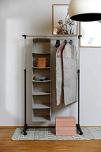 Wenko Balance Wardrobe with Wheels - Mobile Wardrobe Folding, Blue, 75 x 160 x 50 cm