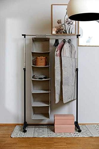 Wenko Balance Wardrobe with Wheels - Mobile Wardrobe Folding, Blue, 75 x 160 x 50 cm
