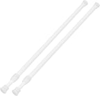 2 Pack Tension Curtain Rod 28-48 Inch, Small Short Adjustable Extendable Spring Loaded Rods for Windows Cabinet Blinds Closet