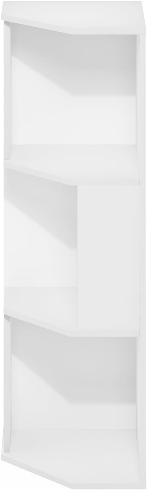 Furinno ECON Corner Shelf, 3-Tier Corner Book Shelf, Storage Shelves, Display Rack, Bookshelf, for Organization and Storage, 