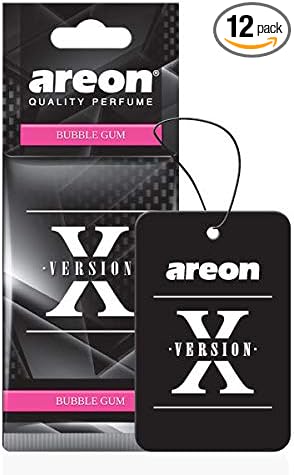 AREON X AXV03 Hanging Best Car Air Freshener Bubble Gum Scent, Paper Hanging Ornaments, Long Lasting Scent for Car or Home 12