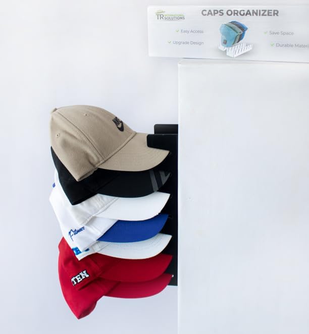 Acrylic Cap Organizer for Baseball Caps – Wall Mounted Hat Rack Holder for 7 Hats, Hat Stand Display, Closet & Wall Storage w