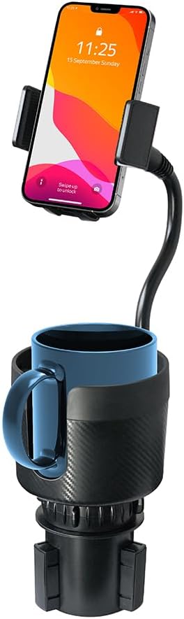 CupCargo Pro – 2-in-1 Car Cup Holder Expander and 360° Phone Mount with Adjustable Base and Flexible Neck, Universal Fit