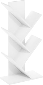 Furinno Tree Book Shelf, 5-Tier Bookshelf with Angled Open Shelf, Tree Bookcase for Room Decor, 8.4 x 15.7 x 30.3, for Organi