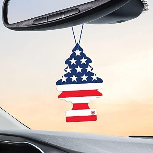 LITTLE TREES Car Air Freshener | Hanging Tree Provides Long Lasting Scent for Auto and Home | Vanilla Pride | Red White and B