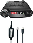 Bundle of MAXcam 360c Laser Radar Detector and Dash Camera + Escort USB-C to RJ11 Radar Power Cord