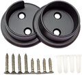 QCAA Heavy Duty Solid Metal Closet Rod Socket Set, 1-3/8'', Matte Black, 1 Pair, Made In Taiwan