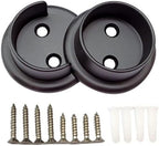QCAA Heavy Duty Solid Metal Closet Rod Socket Set, 1-3/8'', Matte Black, 1 Pair, Made In Taiwan