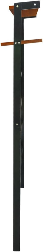 Solid Wood Decorative Ladder - Leaning Blanket Rack for Home Decor Black and Sweet Oak