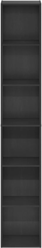 Furinno PASIR Book Shelf, 6-Tier Bookcase, Tall Standing Bookshelf, Open Storage Shelf, 9.4 x 12 x 71 Inches, for Home Office