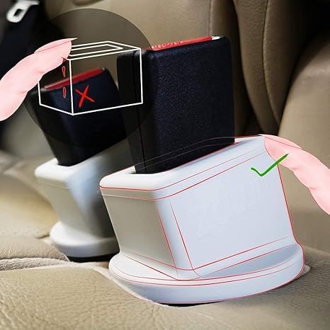Seat Belt Buckle Holder – Easy Access to The Buckles of Rear Seats - Plug The Seat Belt in with Only One Hand – Friendly to Kids, and Passengers with Special Needs (Black x2)
