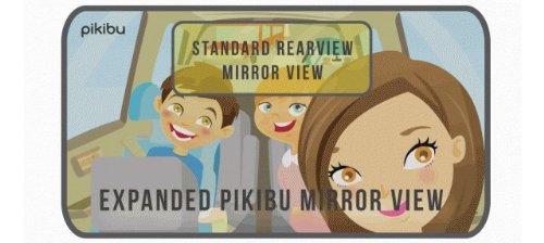 Family Car Mirror by Pikibu® - A better way to see your kids. View ALL your children and your blind spots - 180-degree View - High Definition Clarity
