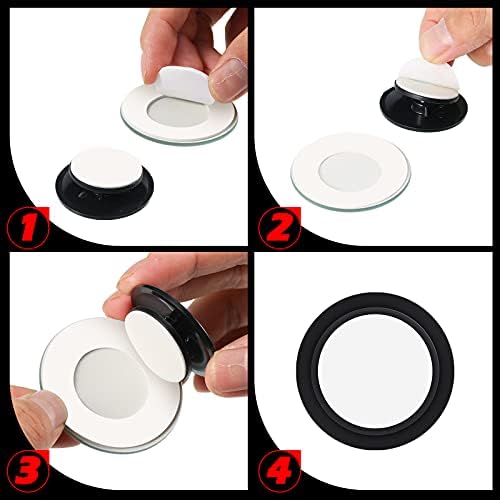 Frienda 6 Pieces Blindspot Mirror, High Definition Glass Convex Lens Frameless 360° Wide-range View Side View Mirror for Car(Fan, Round, Rectangle Shape)