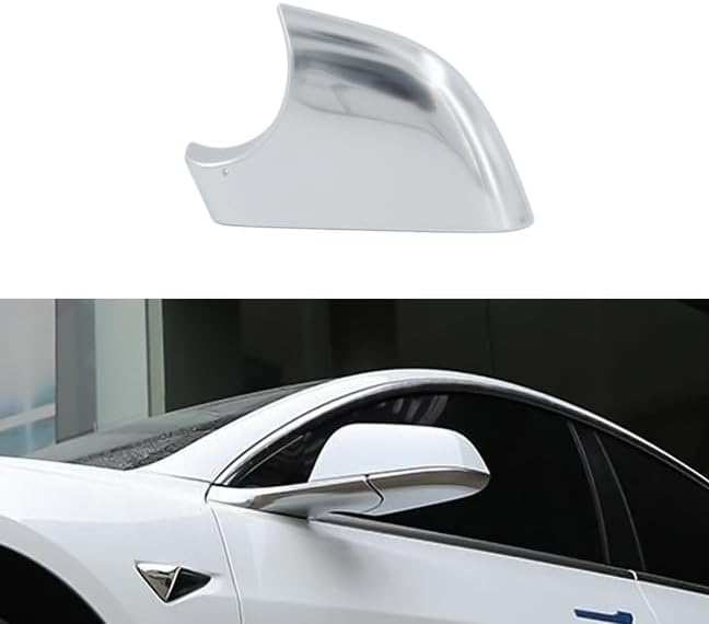 fit For Tesla Model 3 Front Wing Mirror Cover Holder Lower Tray 2017-2025，chrome matte left driver Side Mirror Bottom Cover Replacement for Tesla Model 3 Wing Repair(left）