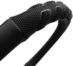 Flying Banner car Steering Wheel Cover Faux Leather Massage Universal fit 3D Honeycomb Hole Anti-Slip Sporty 15 Inches (Black