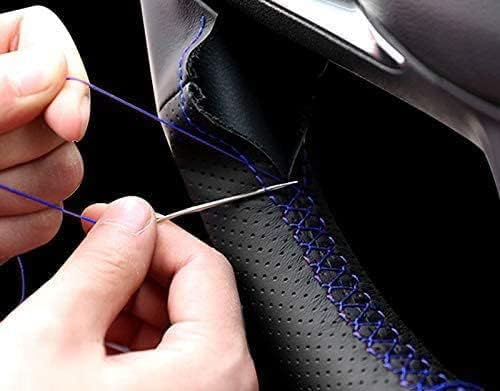 DIY Sew Stitching Carbon Fiber Steering Wheel Cover for Subaru WRX STI and Levorg 2015 2016 2017 2018 2019 / STI S209 2019 15 inches Leather Interior Accessories