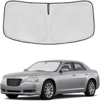 Windshield Sun Shade for Chrysler 300 300C 2011-2024 2025 Sunshade Front Window Shade Custom Fit 300 300C Accessories Sun Visor Foldable Shade Blocks UV Rays Accessories