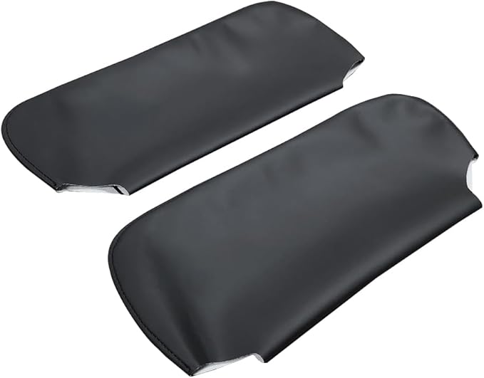 Car Sun Visor Cover Pair Fit for Chevy Camaro 1993-2002, for Pontiac Firebird 1993-2002, Microfiber Leather, Black-Black Stitch