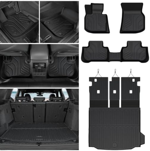 Floor Mats for BMW X3 G01 2018-2024, All Weather Floor Mats Trunk Cargo Liner with Backrest Protectors Accessories, Full Coverage Set (Not fit X3 30e)