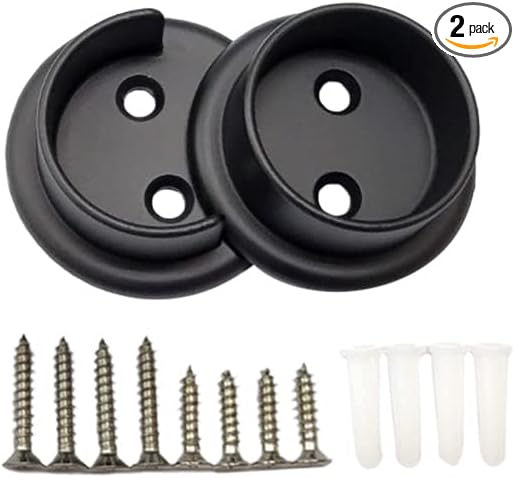 QCAA Heavy Duty Solid Metal Closet Rod Socket Set, 1-3/8'', Oil-Rubbed Bronze, 1 Pair, Made In Taiwan