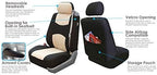 FH Group Car Seat Covers All-Purpose Built-in Seatbelt Front Set - Universal Fit for Cars, Trucks & SUVs (Beige/Black) FB3511