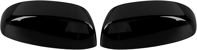 Rearview Mirror Half Caps Covers Compatible with 2007-2014 Chevy Silverado GMC Sierra Avalanche Tahoe Suburban Yukon Escalade ESV Left Right Side View Upper Mirror Cover Caps, Black