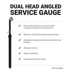 Milton 976BKL Dual Head Angled Chuck Tire Pressure Service Gauge, Non-Slip Grip Matte Black Poly Finish -13” 1-160 PSI For Large Vehicle Tires