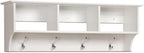 Prepac 48" Contemporary Wall Mounted Coat Rack, Coat Hooks Wall Mount with 3 Shelves, Ideal for Hallway or Entryway Storage S
