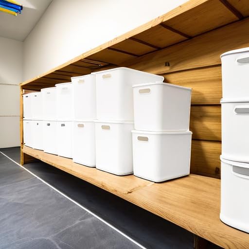 Yishyfier Plastic Storage Baskets Bins Boxes With Lids,Organizing Container White Storage Organizer Bins For Shelves Drawers 