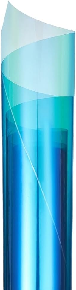 XhuangTech Chameleon Light Blue Front Window Roll Tint Solar Film Protection Scratch Resistant 60% VLT (Light Blue, 39.37" in x 4.92' Ft)