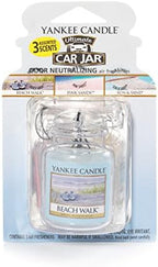 Yankee Candle Hanging Car Jar Ultimate 3-Pack Air Fresheners Neutralizes Odors Up to 30 Days Includes: Beach Walk Pink Sands 