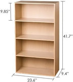 Furinno PASIR Book Shelf, 4-Tier Bookshelf, Bookcase with Open Shelf, 9.4 x 23.6 x 41.7, for Living Room, Bedroom, Home Offic