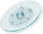 28'' Glass Lazy Susan Turntable Dining Table, 360° Large Round Serving Plate Tabletop Rotating Tray with with 6 Elegance Assi