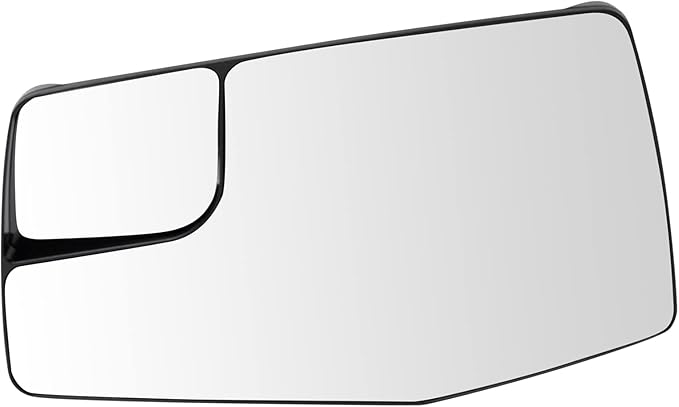 TRQ Left Mirror Glass Compatible with 2019-2021 Chevrolet Silverado 1500 GMC Sierra 1500