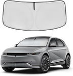 Windshield Sun Shade for Hyundai Ioniq 5 2020-2024 2025 2026 -Front Window Shade Custom Fit Ioniq 5 Accessories Sun Visor Foldable Shade Blocks UV Rays Summer Must Have Car Accessories