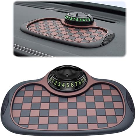 Multifunction Car Anti-Slip Mat, 2025 New Rotatable Anti Skid Car Dashboard Pad with Temporary Parking Numbe and Large Pad, P