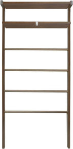 Solid Wood Decorative Ladder - Leaning Blanket Rack for Home Decor Rubbed Walnut