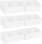DIMJ Large Closet Shelf Organizer Bins 6 Packs with Handles and Divider, Fabric Trapezoid Storage Baskets, Foldable Clothes C