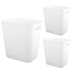 UUJOLY Plastic Small Trash Can Wastebasket, Garbage Container Basket for Bathrooms, Laundry Room, Kitchens, Offices, Kids Rooms, Dorms, 3.5 Gallon, White, 3 Pack