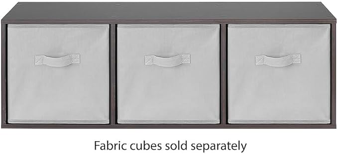 Whitmor 3 Cube Storage Organizer, 3 Tier Stackable MDF Wood Bookcase, Open Storage Display Bookshelf, Storage Cabinet for Liv