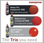 menzerna Polishing Set 8oz – HCC1000, MCC2500 & 3800 | 3-Step System for Scratch Removal, Swirl Elimination & Mirror-Like Finish