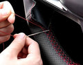 Eiseng DIY Steering Wheel Cover for Subaru Impreza 2013 2014 2015 2016 / Forester 2014-2016 / Outback Legacy 2012-2014 / XV Crosstrek 2013-2015 Interior Accessories Black Genuine Leather (Red Thread)