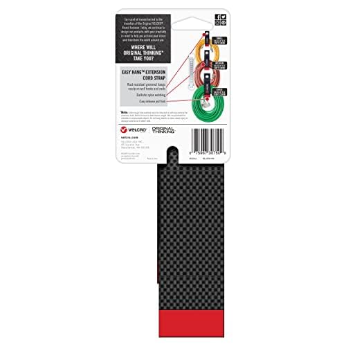 VELCRO Brand Easy Hang Extension Cord Holder Organizer Variety Pack | Holds 60-100lbs, Heavy Duty Straps Fit Easily on Hooks 
