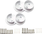 QCAA Heavy Duty Solid Metal Closet Rod Socket Set, 1-3/8'', Matte White, 2 Pair, Made In Taiwan