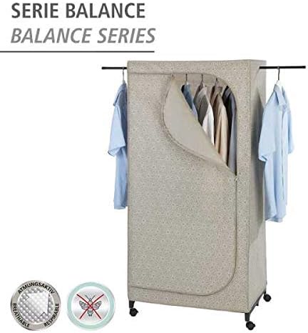 Wenko Balance Wardrobe with Wheels - Mobile Wardrobe Folding, Taupe, Kleiderschrank