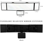 15" Rear View Mirror with Baby Mirror, Panoramic Anti-Glare Wide Angle Convex Rearview Mirror, Vehicle Interior Clip-on Rear View Baby Mirror Extender Reduce Blind Spot