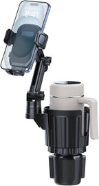 Cup Holder Phone Mount for Car, 2 in 1 Cell P Car Mount 360 Rotation Cup Holder Expander for Stanley 10-40oz Drink Bottles, M