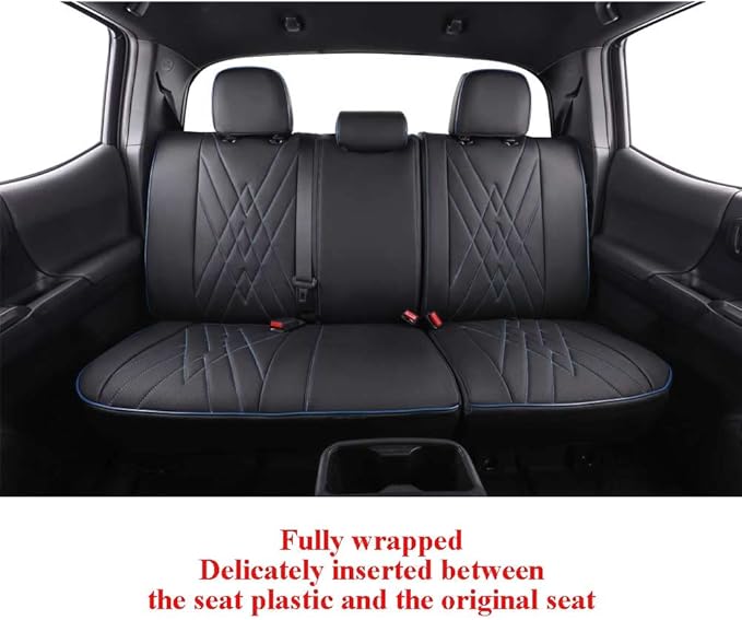 EKR Custom Fit Tacoma Rear Car Seat Covers for Select Toyota Tacoma 2016 2017 2018 2019 2020 2021 2022 2023 Double Cab/Crew C